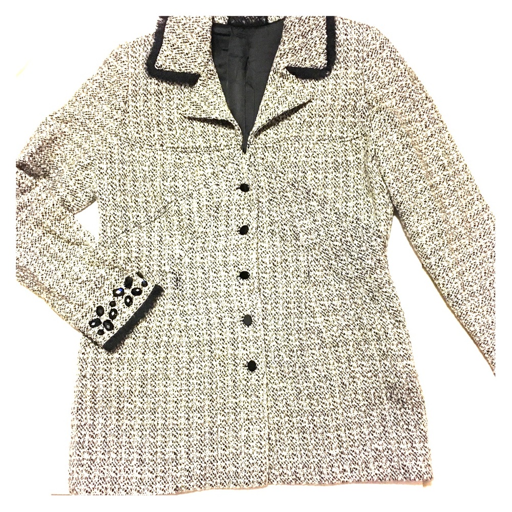 Peggy Jennings Custom Black & White Tweed Blazer